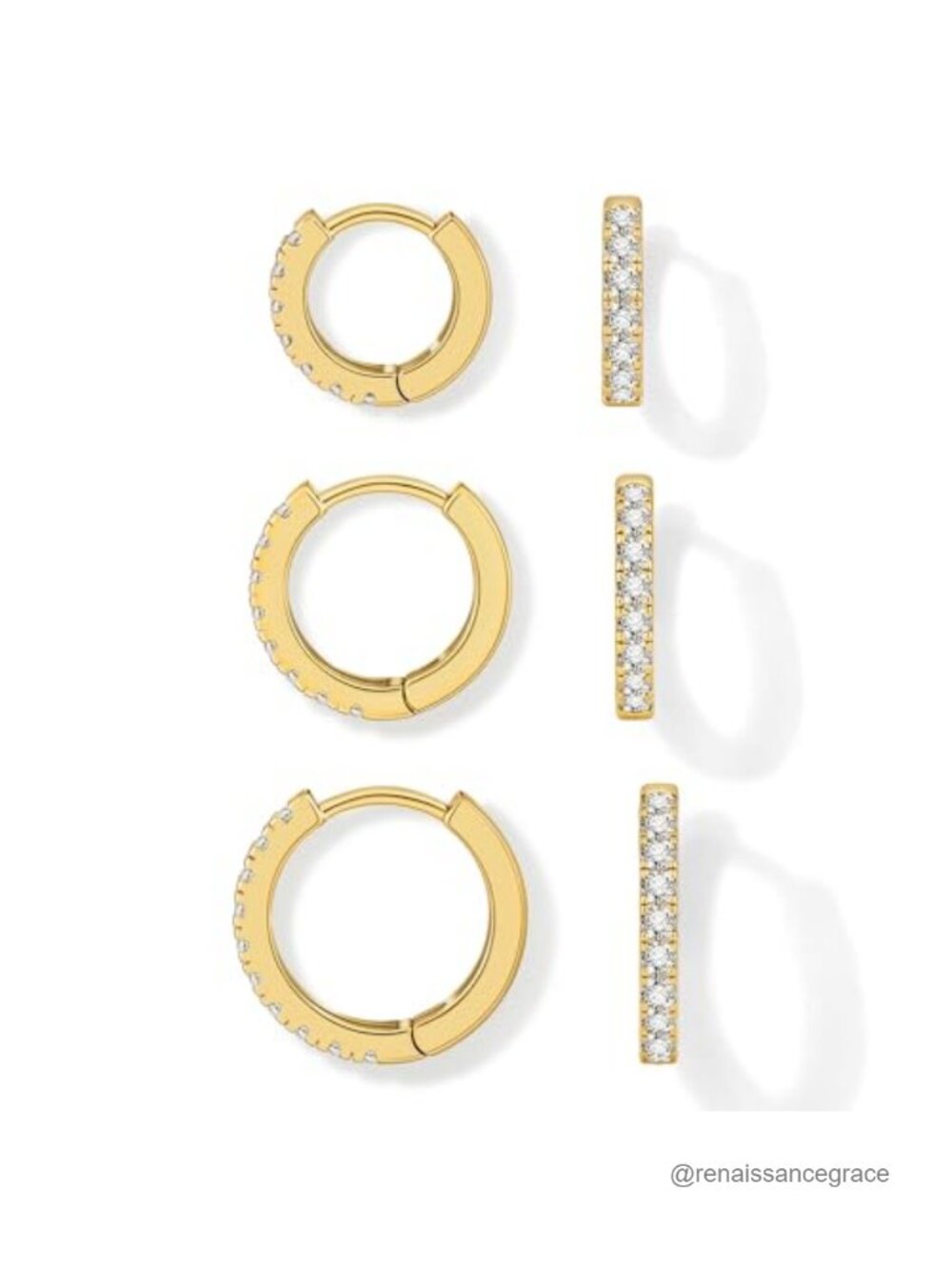 3 Pairs Small Hoop Earrings 14k Gold Plated Huggie Earrings for Women Cartilage